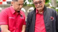 Ketua DPP PDIP Djarot Saiful Hidayat dan Bakal Calon Bupati KBB, Hengki Kurniawan. Foto/Istimewa